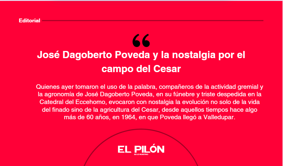 José Dagoberto Poveda y la nostalgia por el campo del Cesar