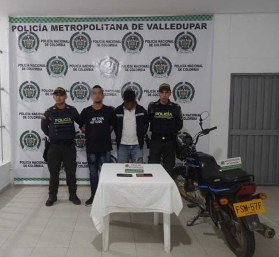 Capturan a dos hombres por robo en taller automotriz de Valledupar