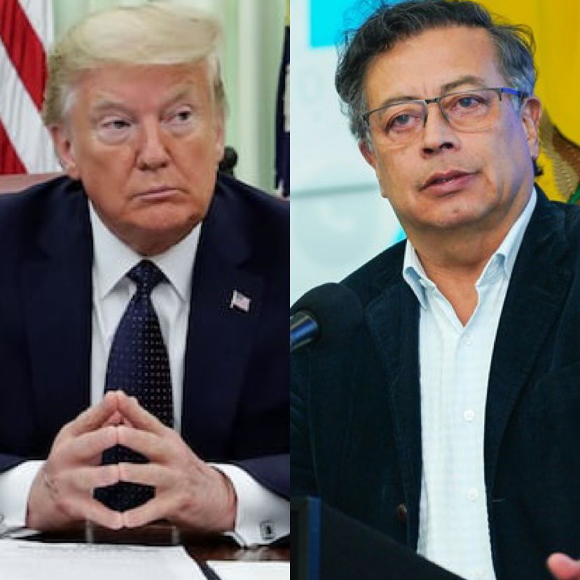 El presidente de Estados Unidos, Donald Trump, y el presidente de Colombia, Gustavo Petro.