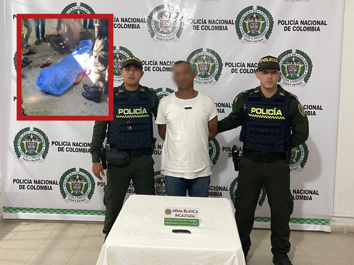 PIE DE FOTO: La mujer murió de manera instantánea luego de recibir una herida por el sujeto presuntamente capturado. Foto: Policía Metropolitana de Valledupar.