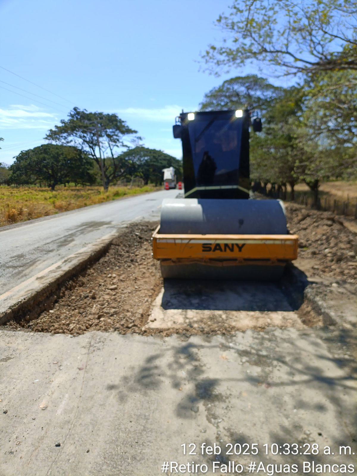 Vía Aguas Blancas- Codazzi, siendo intervenida nuevamente por el contratista.