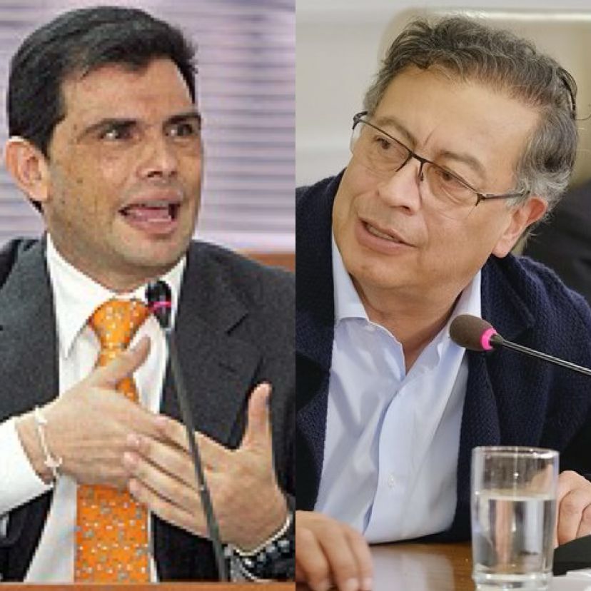 Alvaro Araujo Castro y Gustavo Petro, presidente de la República.