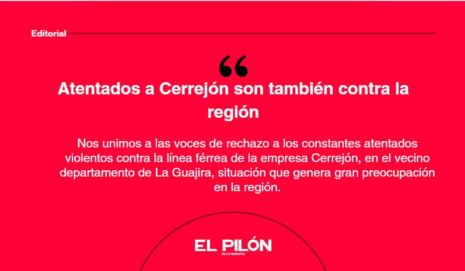 Atentados a Cerrejón son también contra la región