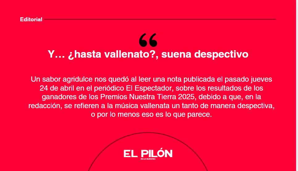 Y… ¿hasta vallenato?, suena despectivo