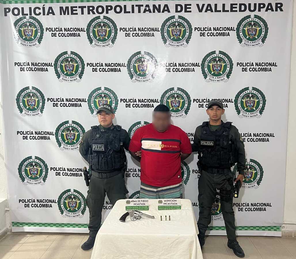 Capturan a hombre en Valledupar con revólver calibre 38 sin permiso 
