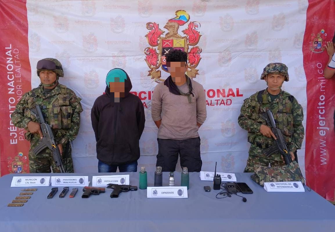 Ejército capturó a dos presuntos miembros del ELN en zona rural de Codazzi