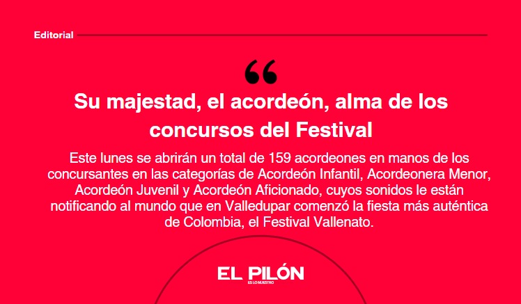 Su majestad, el acordeón, alma de los concursos del Festival