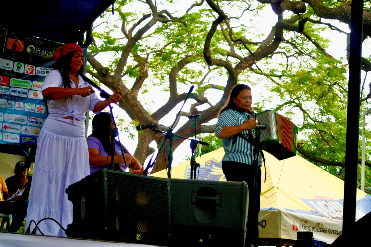 Momento de tensión en la semifinal del Acordeonera Mayor en el Parque Los Algarrobillos. Foto: EL PILÓN.