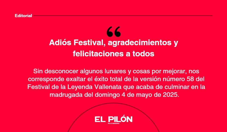 Adiós Festival, agradecimientos y felicitaciones a todos