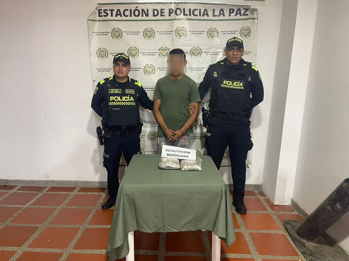 Capturado con dos paquetes de marihuana en La Paz, Cesar