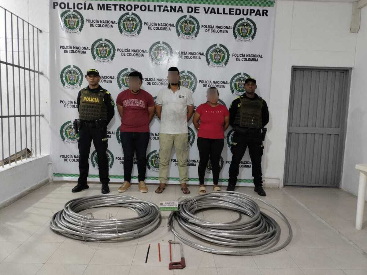 Capturados por robar cableado de obra eléctrica en zona rural de Valledupar
