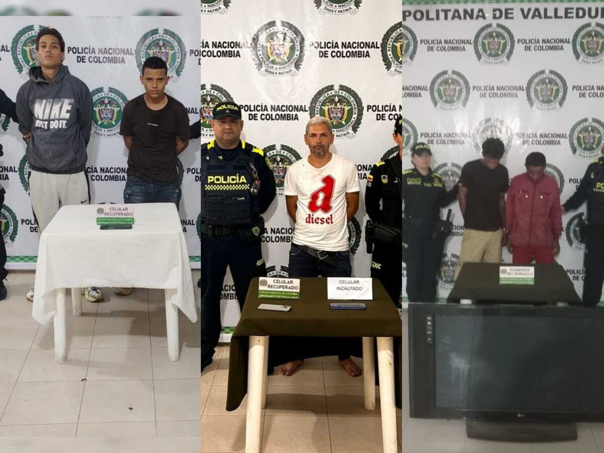 Capturan a cinco personas por hurto a mano armada, ventosa y cosquilleo en Valledupar