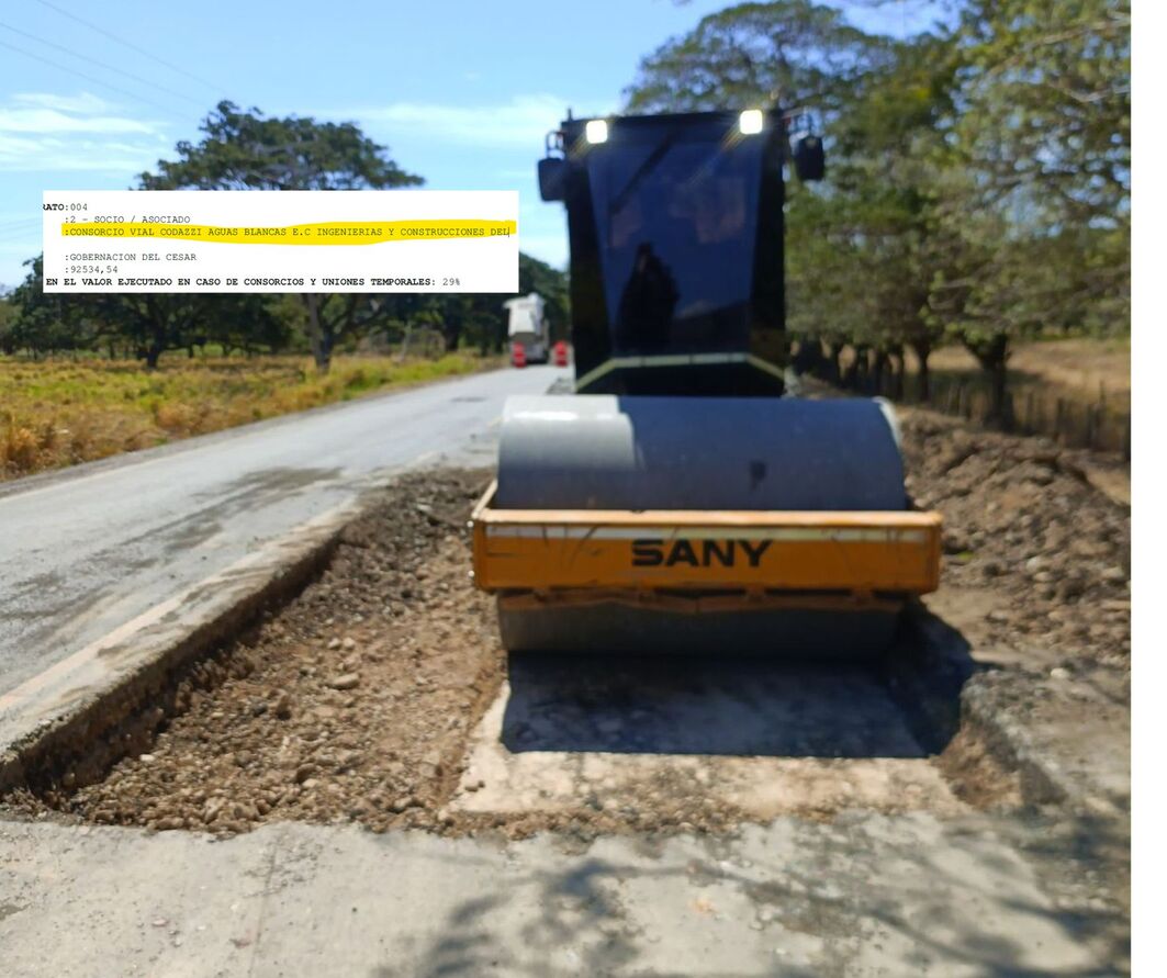 Ambas empresas tienen un historial negativo en el departamento del Cesar por una vía millonaria que construyeron y que se dañó a los 6 meses.