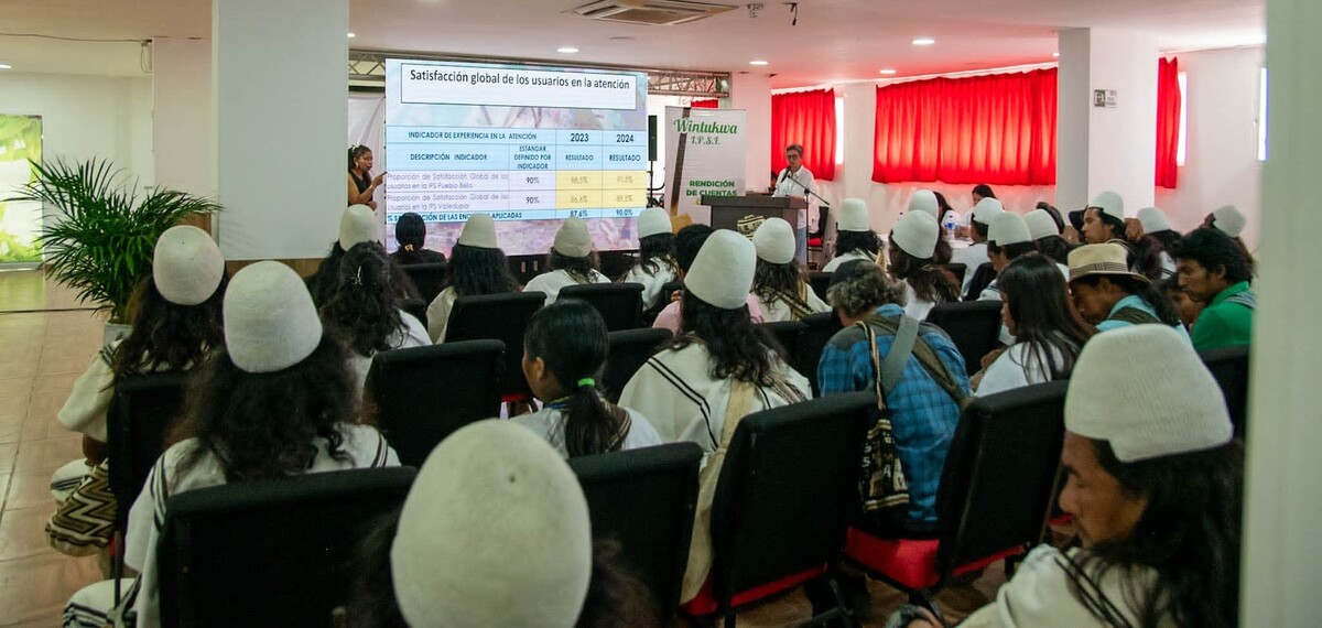 Representantes de la comunidad arhuaca participaron activamente en la rendición de cuentas 2024 de IPSI Wintukwa. Foto: Jesús Ochoa.