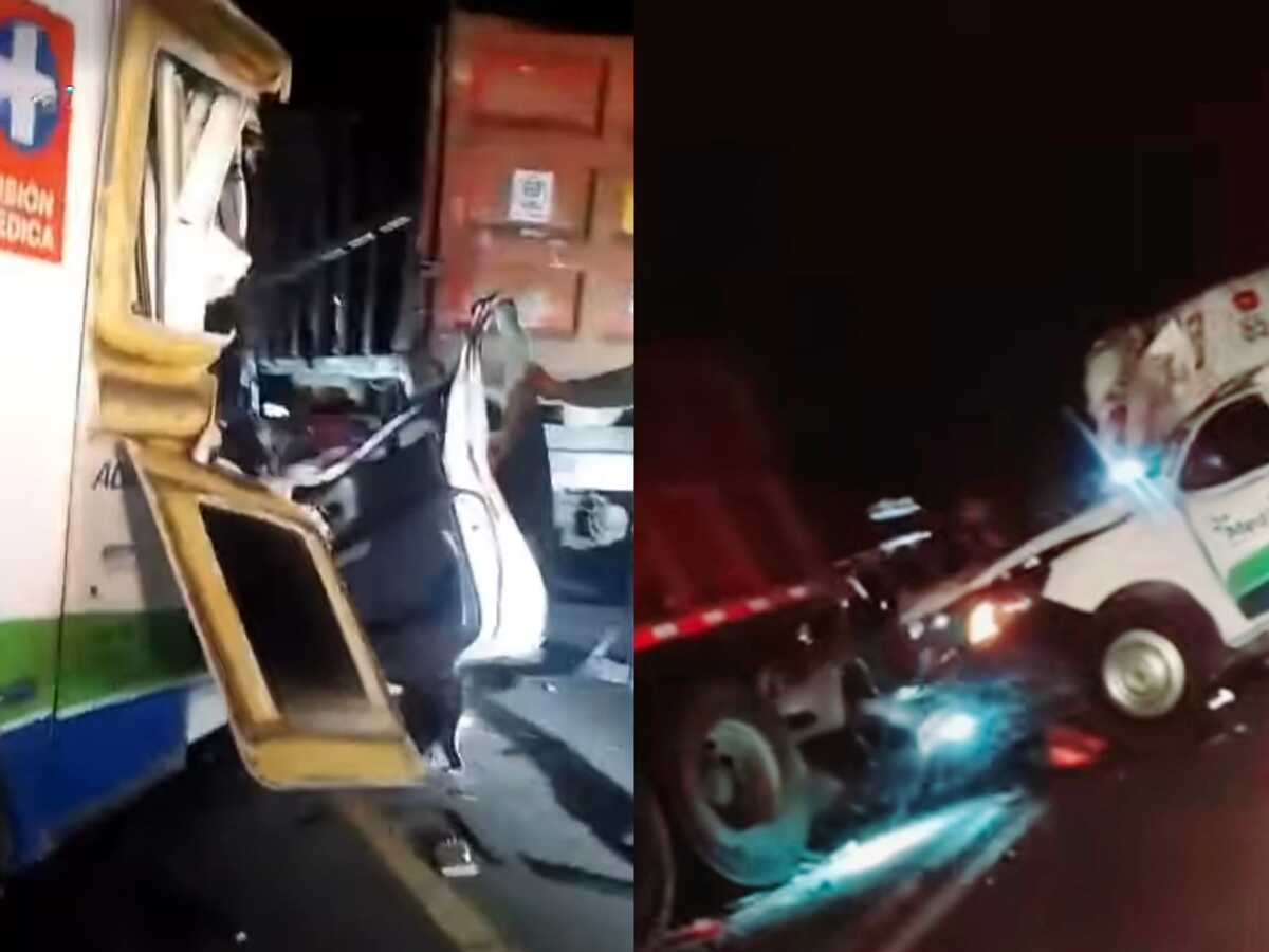 Choque de ambulancia y volqueta varada deja un muerto y cuatro heridos en zona rural de San Diego