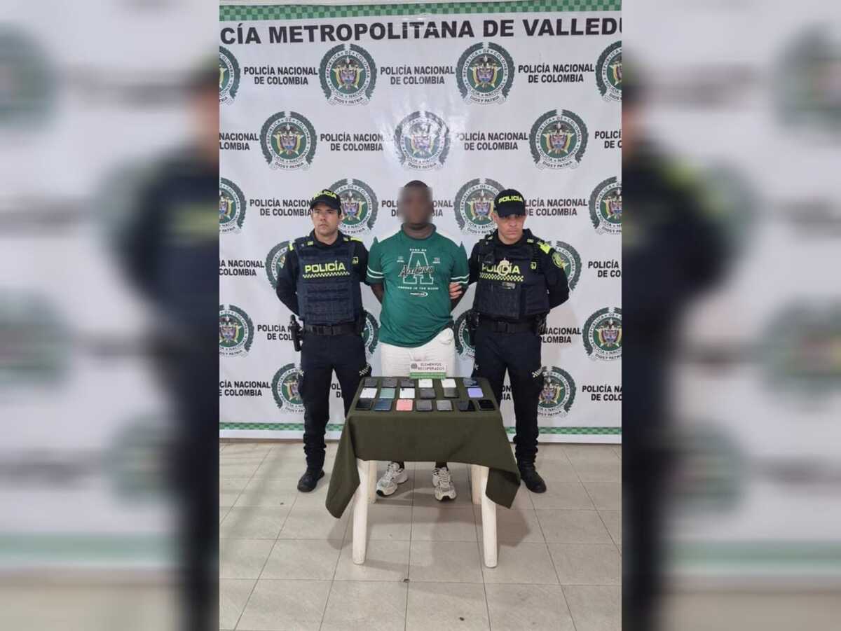 Capturan a hombre con 19 celulares hurtados en el barrio Obrero de Valledupar