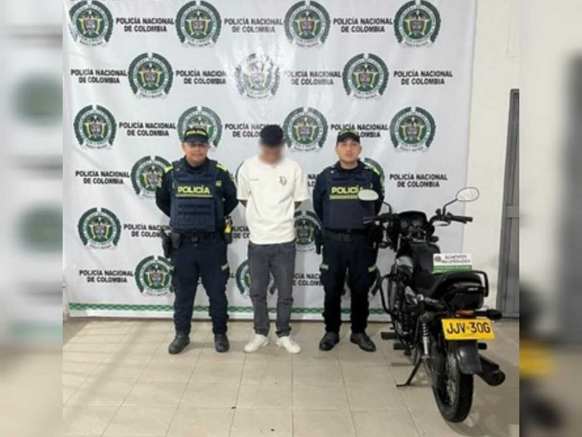 Capturan a joven y aprehenden a menor por presunto robo de motocicleta en Valledupar