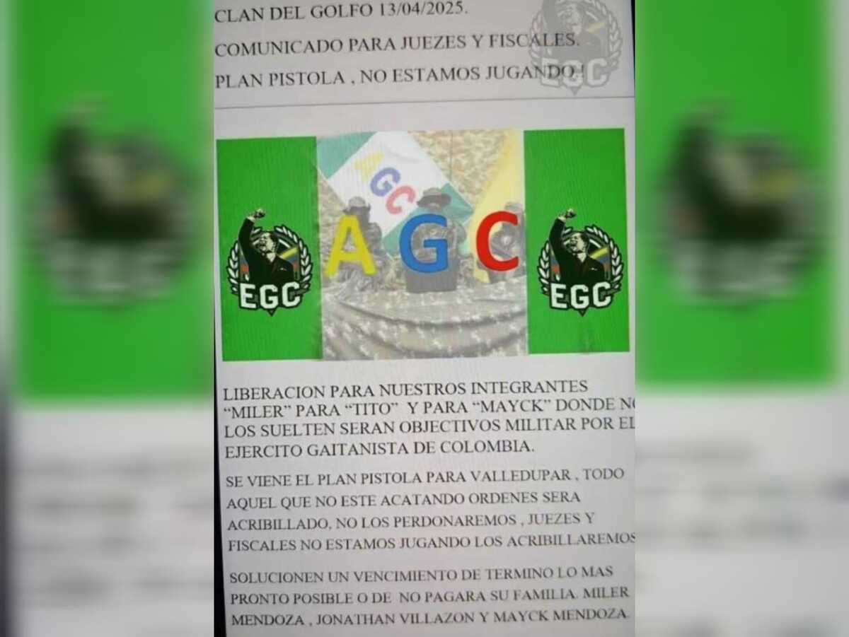 Fortalecerán protección a jueces y fiscales del Cesar tras amenazas del Clan del Golfo