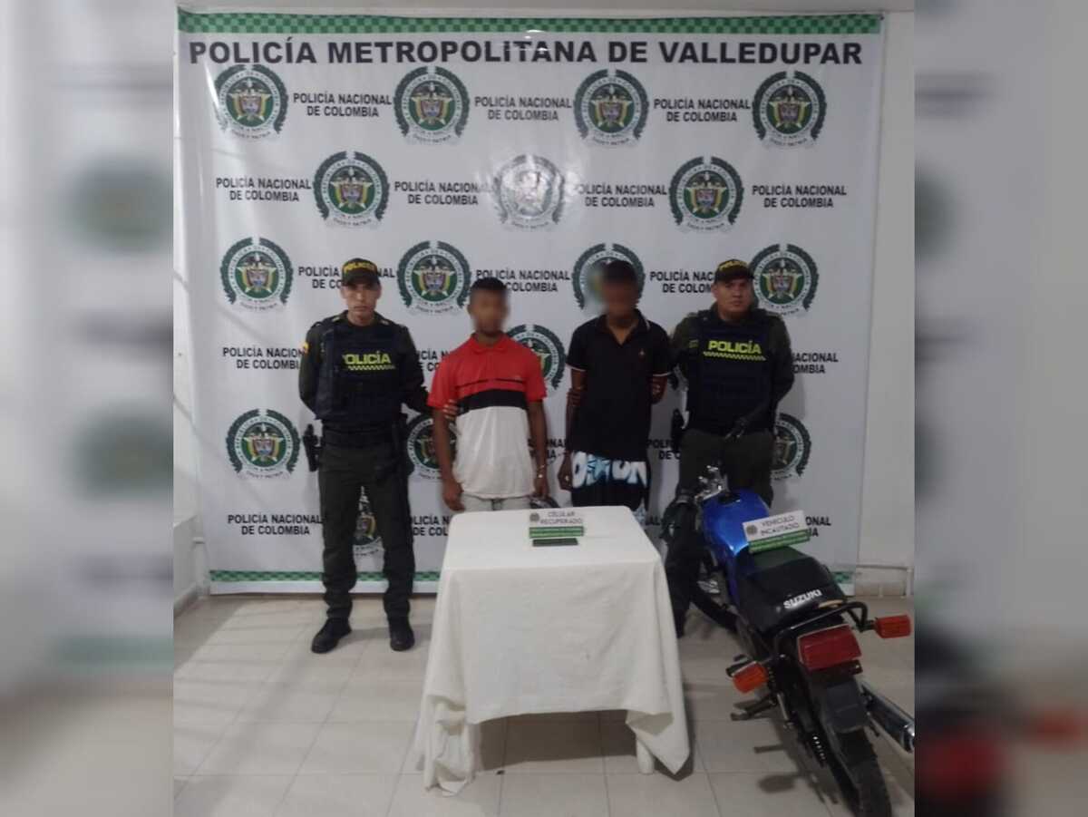Capturan a dos jóvenes que golpearon a una mujer para robarle el celular en Valledupar