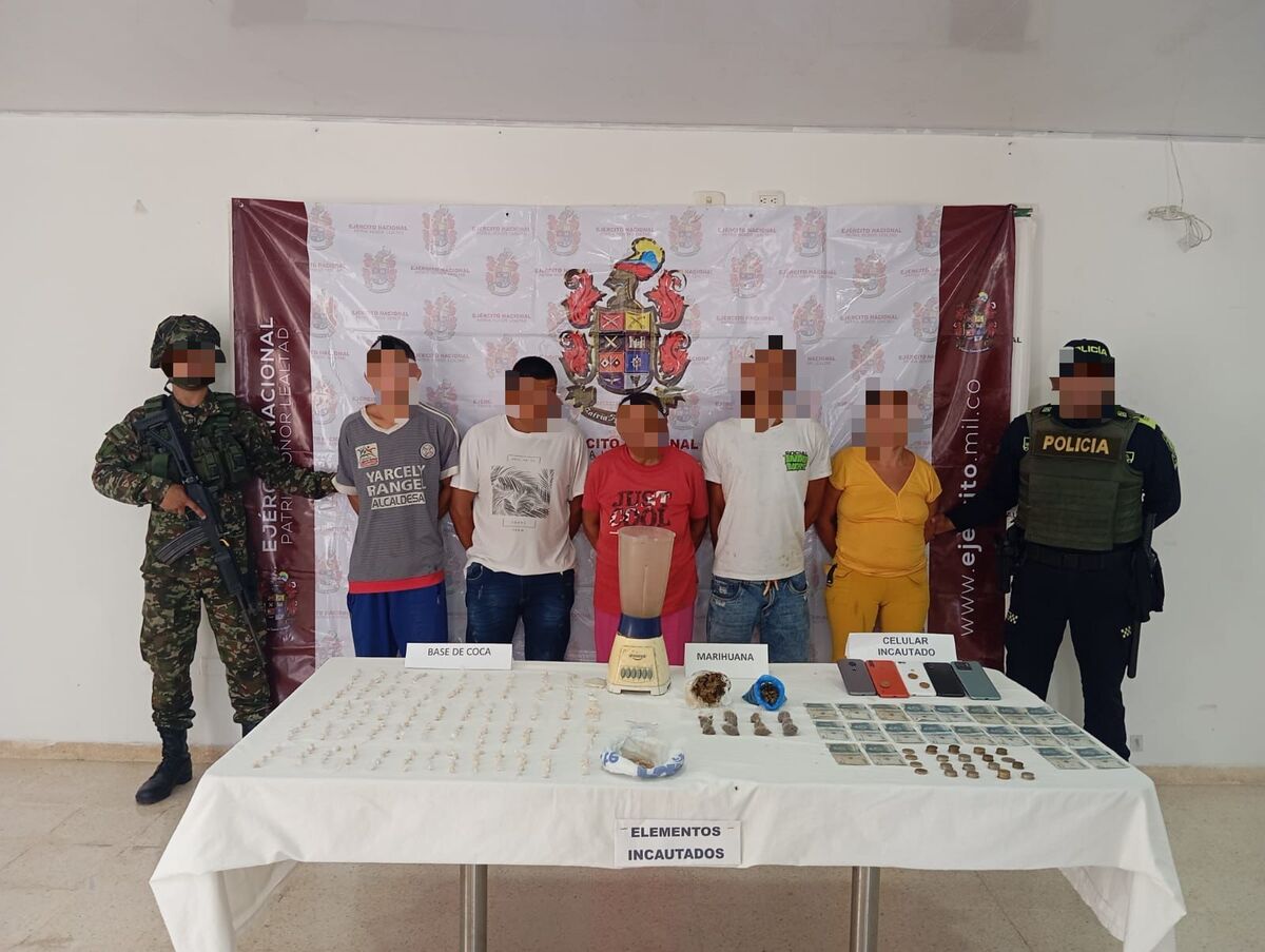 Capturan a cinco personas por tráfico de estupefacientes en La Jagua de Ibirico