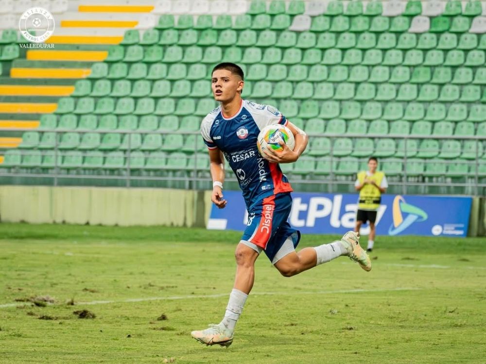 El aguachiquense Jeison Osorio llegó a su tercer gol en la Copa Betplay Dimayor 2025. Foto: Alianza Valledupar FC.