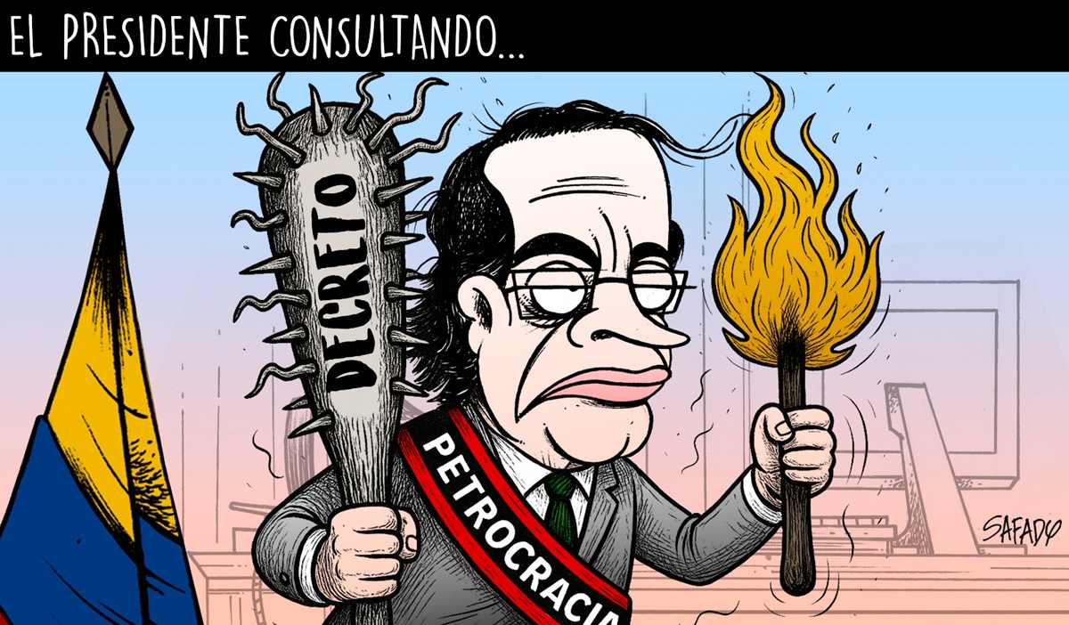 El presidente consultando