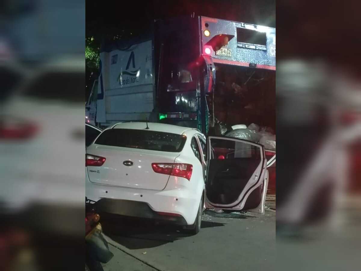 Accidente entre carro y camión de basura dejó varios heridos en Valledupar 