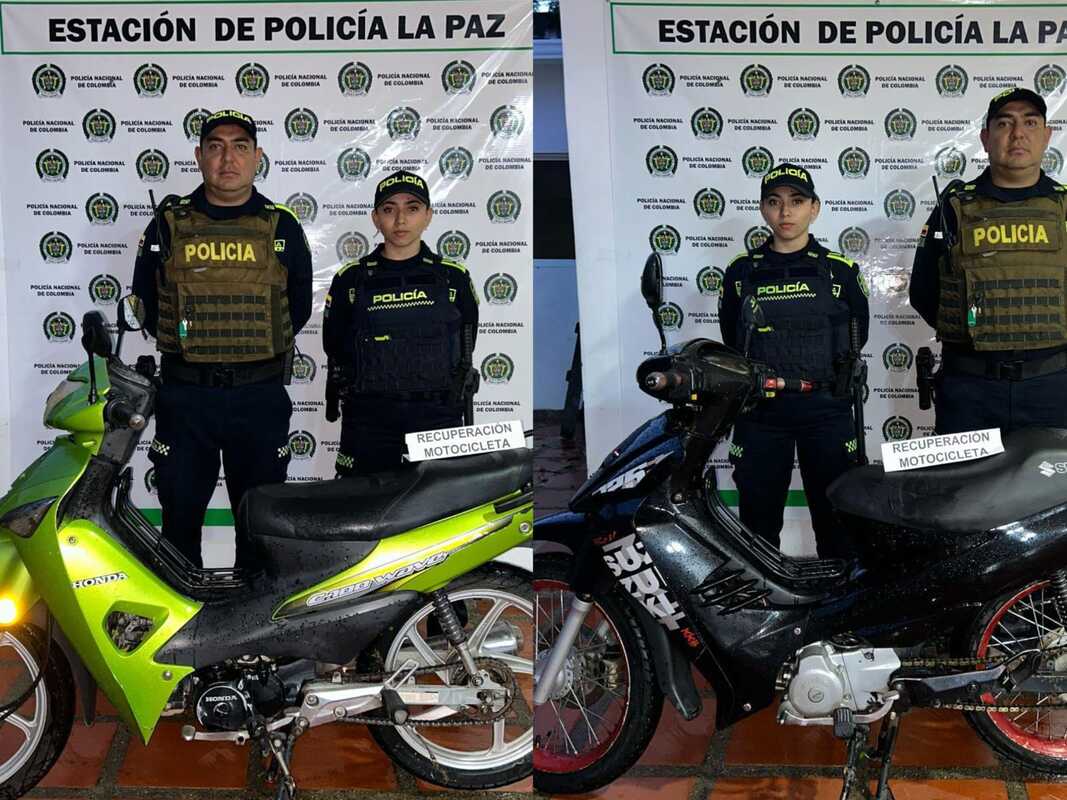 Recuperan dos motos hurtadas en trocha rural de La Paz