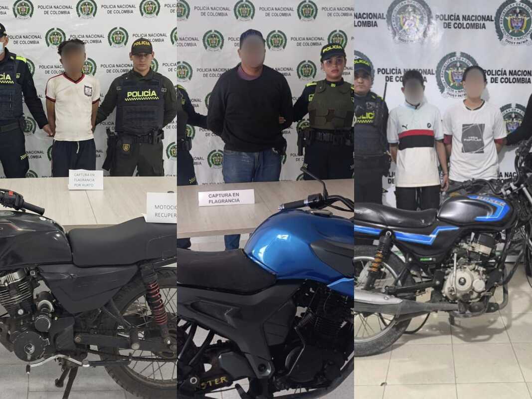 Recuperan tres motos robadas y capturan a cuatro personas en Valledupar y Codazzi