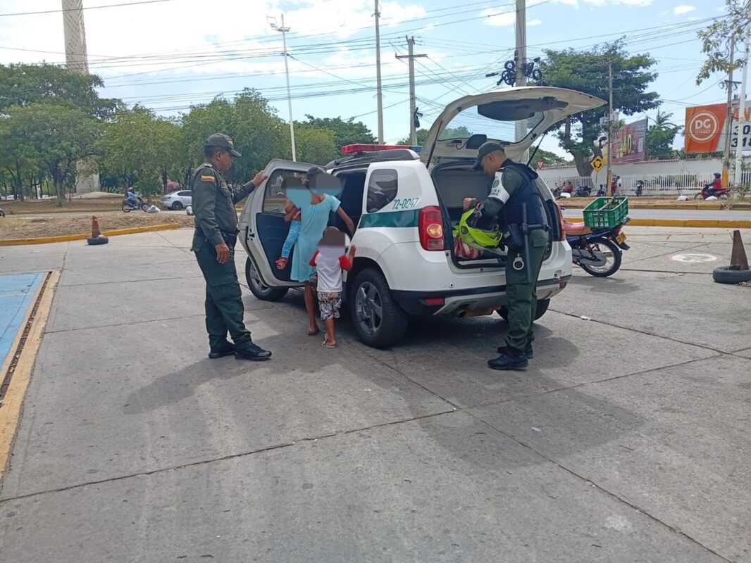 La Policía rescató a tres menores en estado de abandono en El Terminalito de Valledupar 