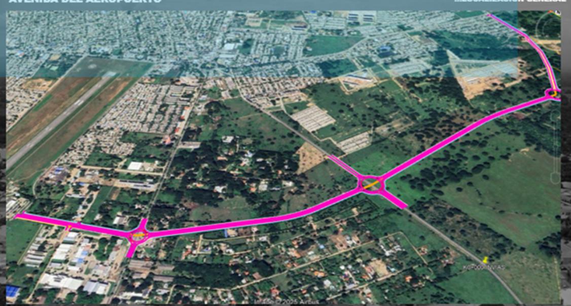 Tramo de la vía multifuncional que conectará al aeropuerto Alfonso López con la intersección de la vía nueva Valledupar–La Paz.
