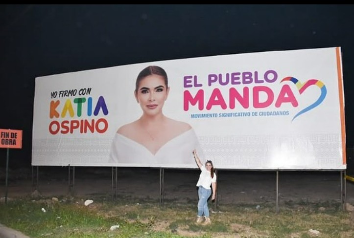 Esta valla es una de las pruebas usadas en contra de Katia Ospino.