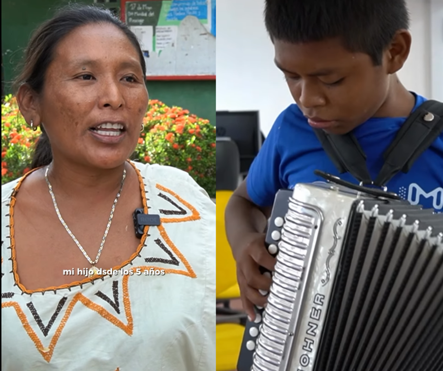 Niño wayuu camina una hora desde Cardonal a Fonseca para aprender a tocar acordeón: esta es su historia
