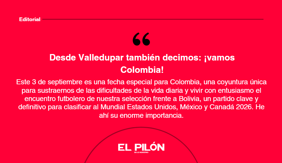 Desde Valledupar también decimos: ¡vamos Colombia!
