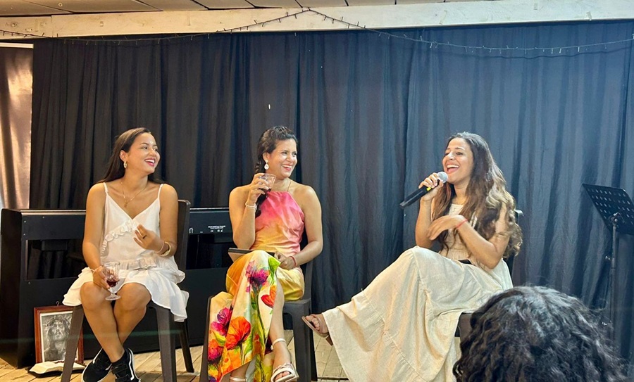 Andrea Guerra, Kathleen Navarro y Marian Almeida, organizadoras del recital ‘Cupido está muerto’. FOTO: CORTESÍA.
