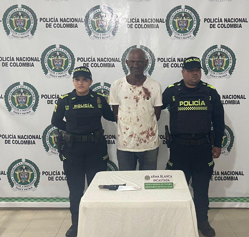 Capturan en Valledupar a hombre de 67 años por herir con arma blanca a otro ciudadano en una riña