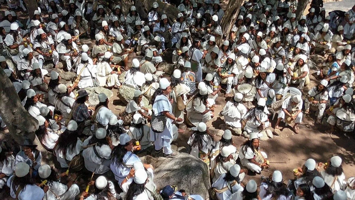 Más de 4.000 miembros del Pueblo Arhuaco se reúnen en Nabusimake, la capital espiritual, para fortalecer la unidad y el gobierno propio bajo la guía de 130 mamos. Foto: CIT.