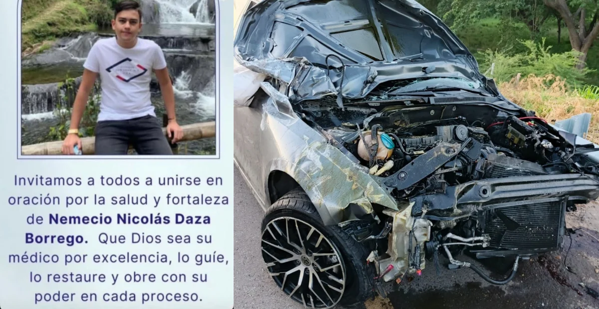 Cadena de oración por Nemesio Daza tras accidente en la vía La Paz-Valledupar. Foto: Cortesía.