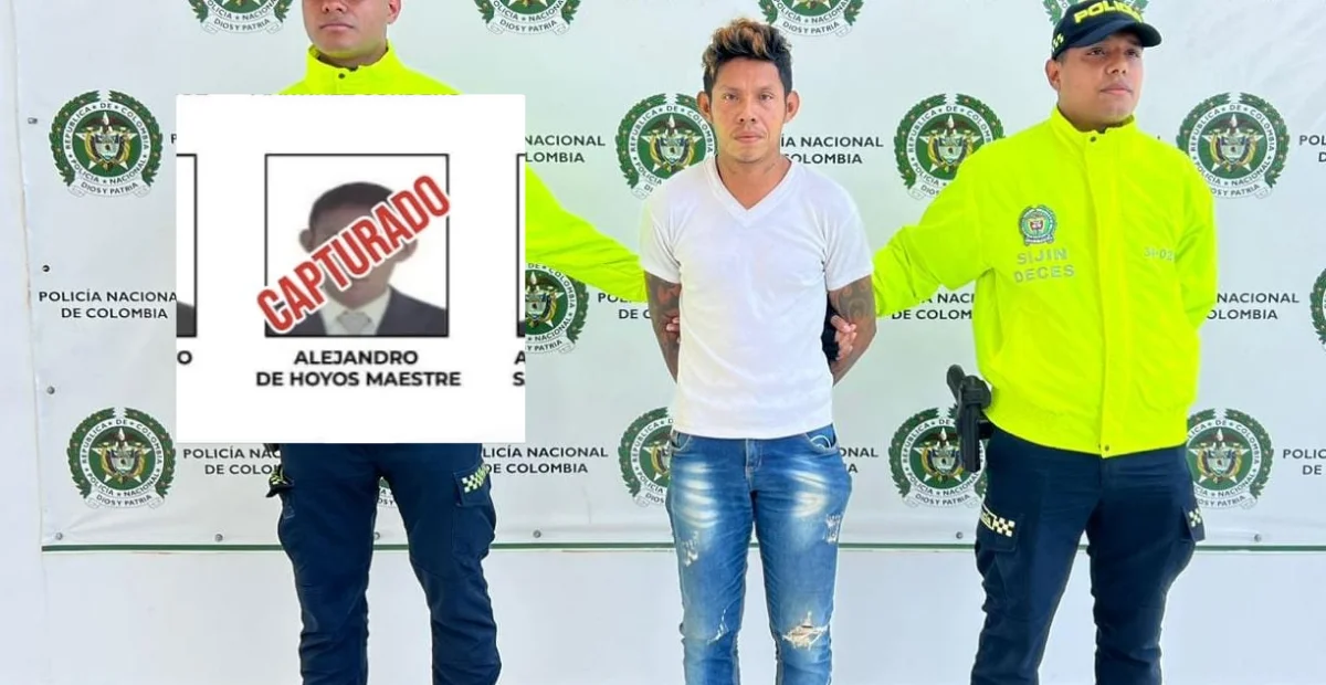 Alejandro de Hoyos Maestre, conocido como alias ‘El Indio’, fue capturado en Nando Marín. Foto: Policía.