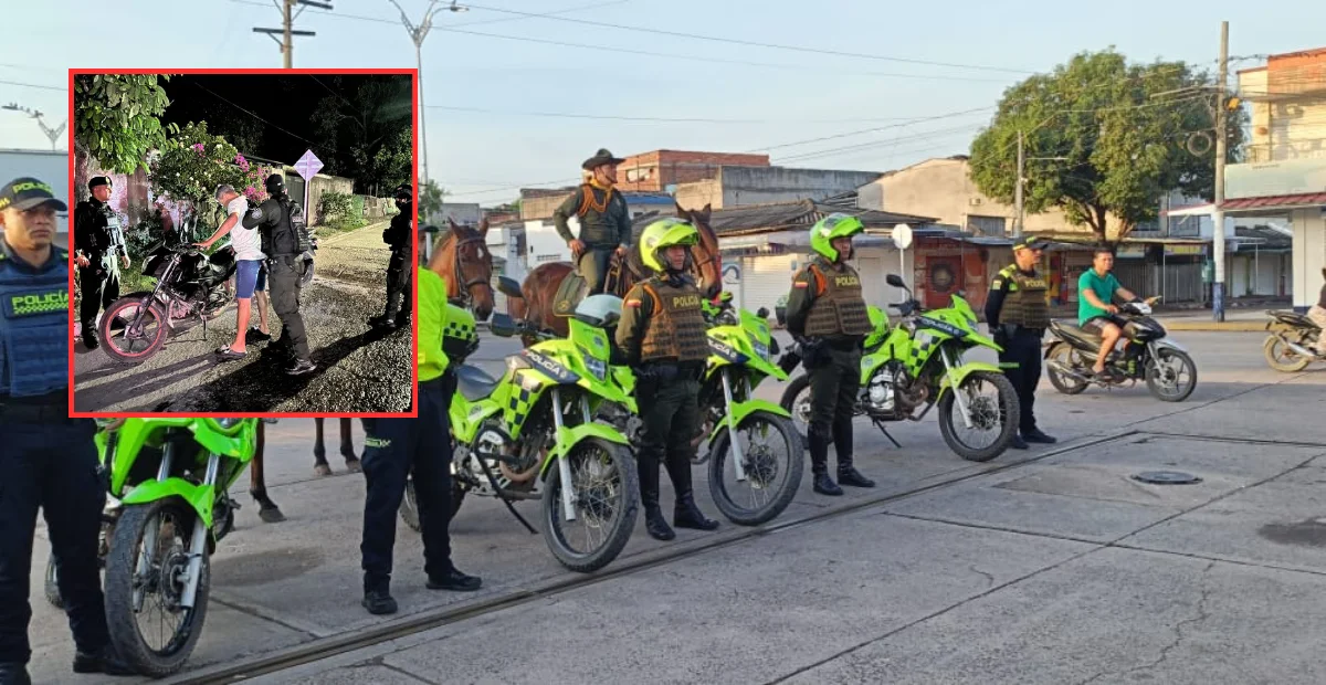 Más de 100 uniformados reforzaron la seguridad durante el Comando Situacional en Codazzi. Foto: Policía.