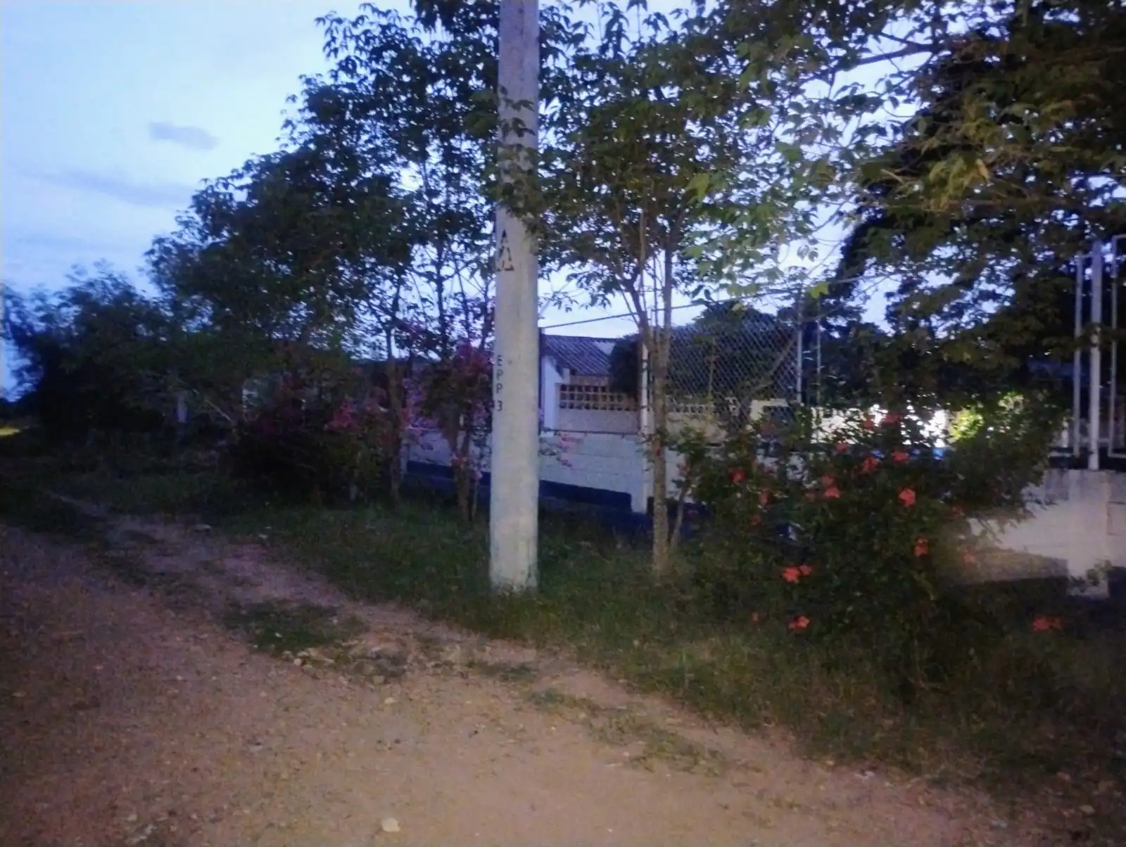 La sede de bachillerato Rodolfo Castro, ubicada en una zona alejada y rodeada de maleza, genera preocupación entre líderes y comunidad por las condiciones de acceso y seguridad durante las próximas jornadas electorales. Foto: Cortesía.