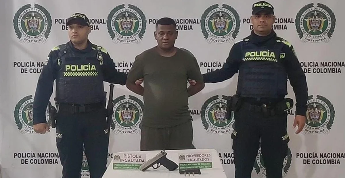 El hombre fue capturado por la Policía tras disparar contra su pareja sentimental. Foto: Policía.