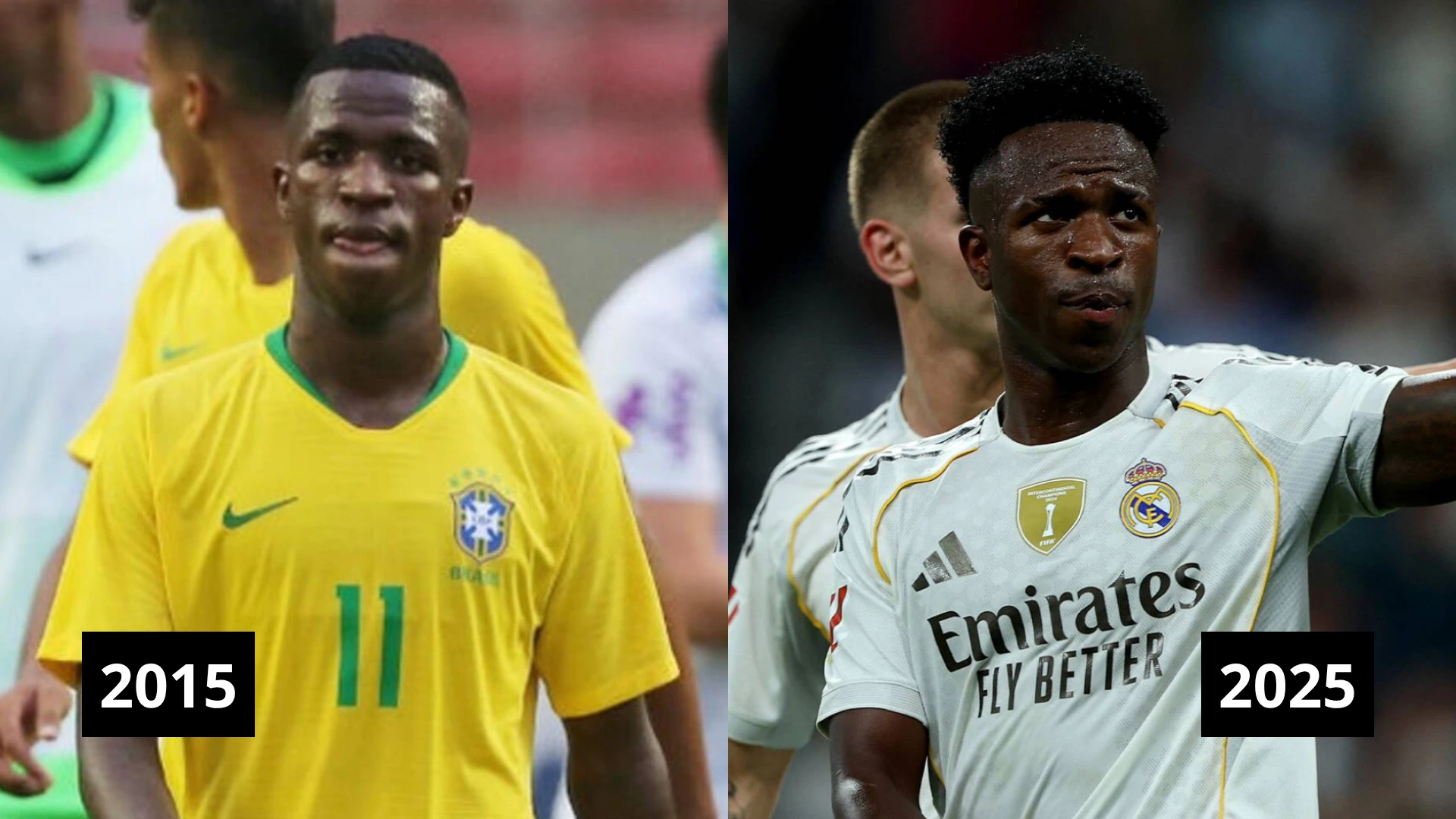 Vinícius Jr. participó vistiendo la camiseta de Brasil.