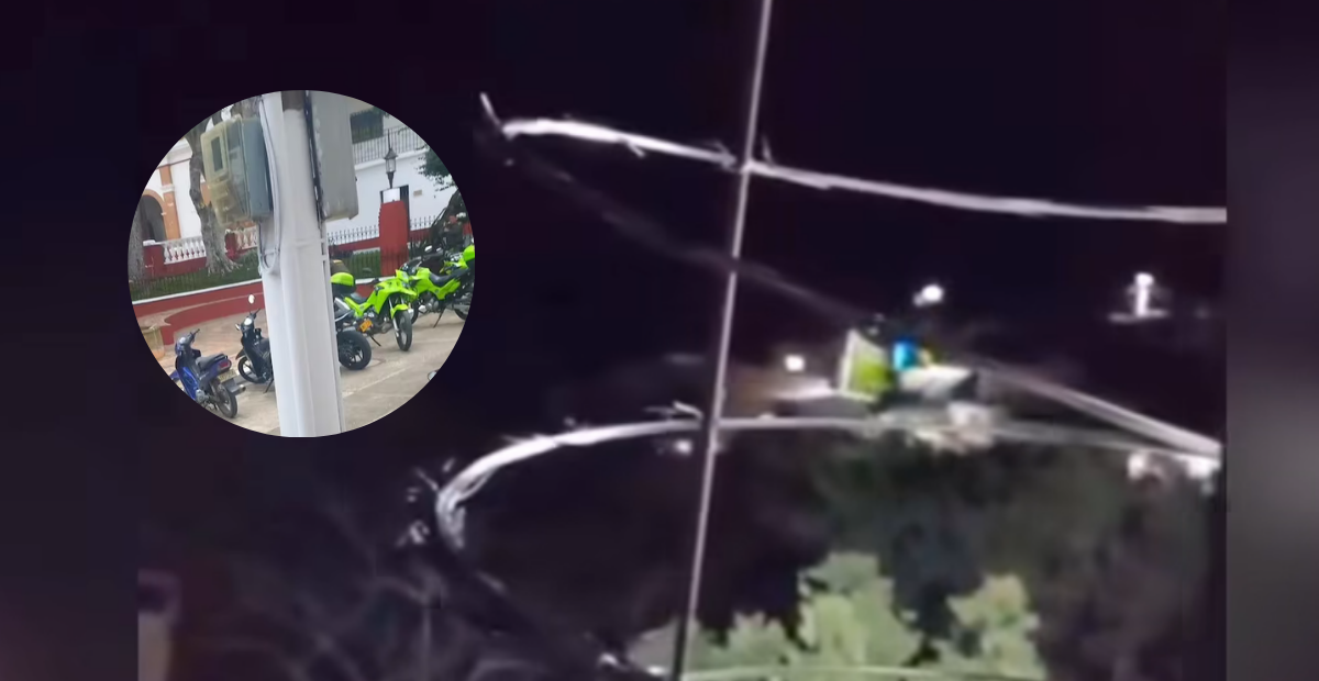 El ataque con drones y disparos contra la estación de Policía generó zozobra entre los habitantes de González. Foto: cortesía.