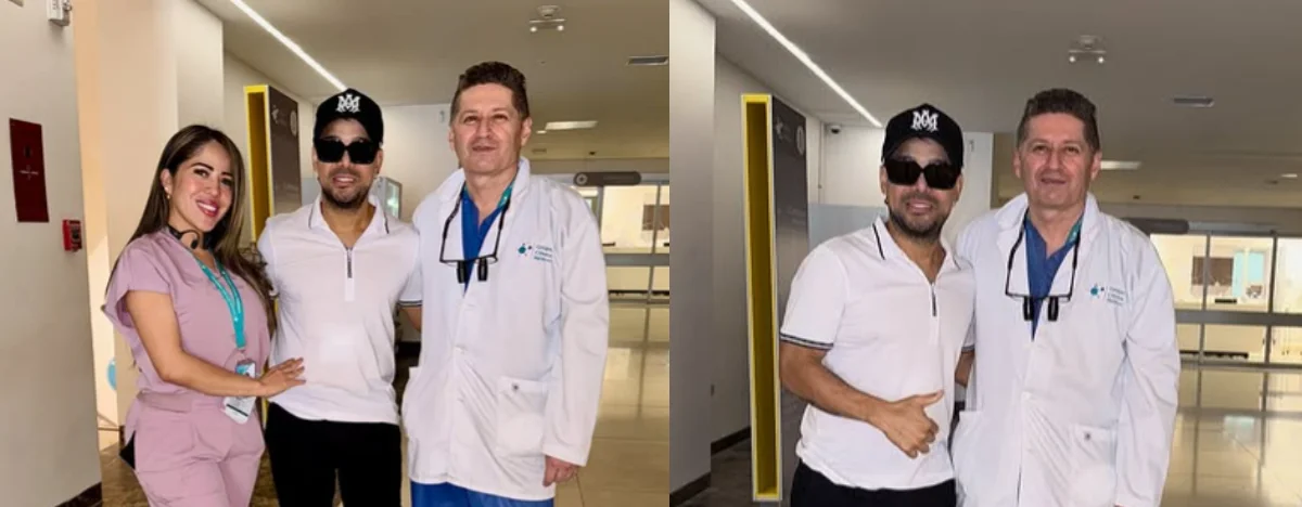 Yader Romero, cantante de música vallenata, junto a los especialistas Ginna de la Vega y Antonio Figueredo. FOTO: REDES SOCIALES.