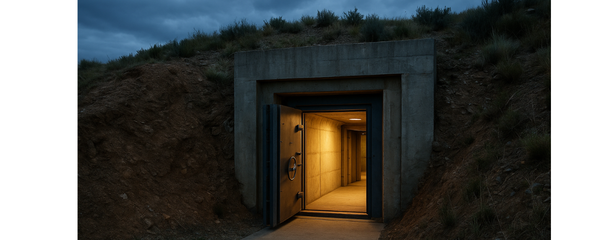 Mientras crece la incertidumbre mundial, algunos sectores invierten en arquitectura de supervivencia como esta. Foto: Creada con ChatGPT.