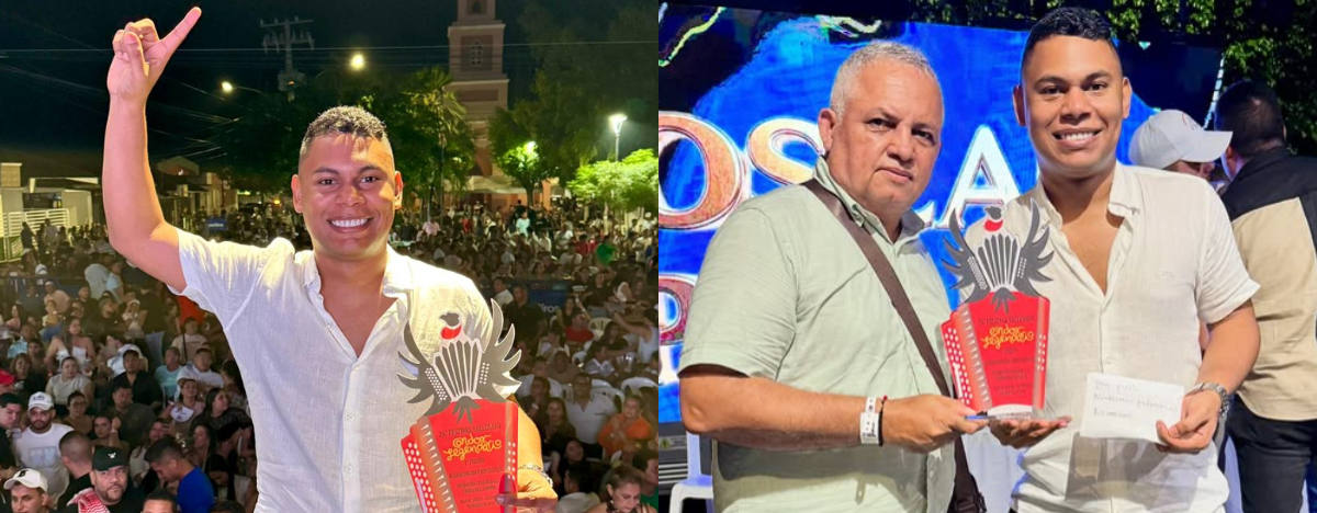 Edgardo Bolaño, rey vallenato del Festival Cóndor Legendario de Juan de Acosta, Atlántico. FOTO: CORTESÍA EDGARDO BOLAÑO.