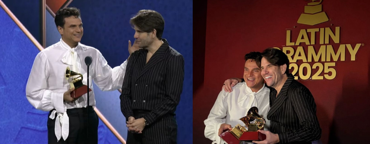 Silvestre Dangond y Juancho de la Espriella en la ceremonia Latin Grammy 2025. FOTO: REDES SOCIALES JUANCHO DE LA ESPRIELLA.