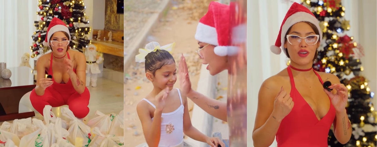 Ana del Castillo alegró a niños y familias enteras de Valledupar con sus regalos. FOTO: REDES SOCIALES.