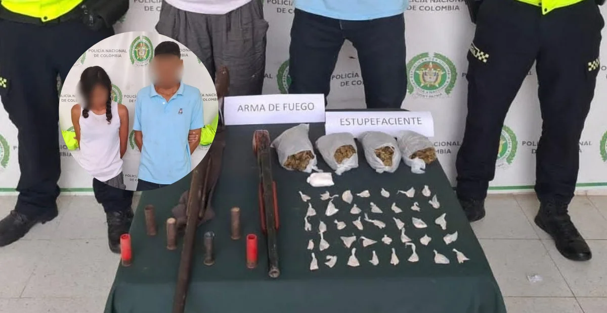 Material incautado durante los allanamientos realizados en tres viviendas de Chiriguaná. Foto: Policía.